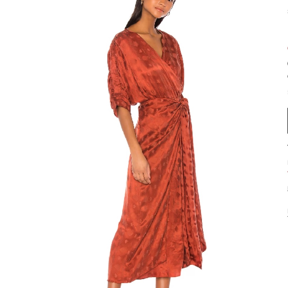 Callahan Rust Midi Wrap Dress